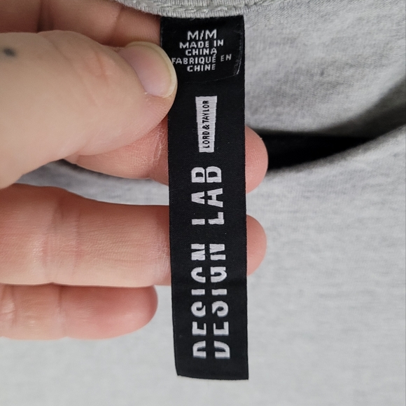 DESIGN LAB LORD & TAYLOR | short sleeve jersey faux wrap flannel shirt dress - Picture 3 of 4